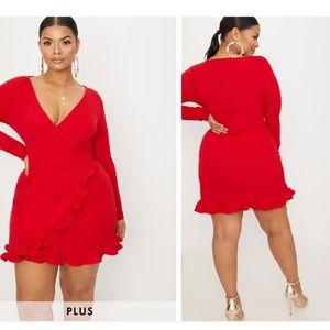 Pretty Little Thing Faux Wrap Dress